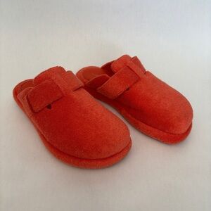 Ilio Smeraldo x The Frankie Shop womens orange Clogs Terrycloth Chunky size 38